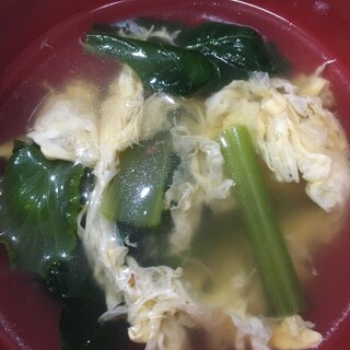 小松菜とたまごのあったかスープ！！